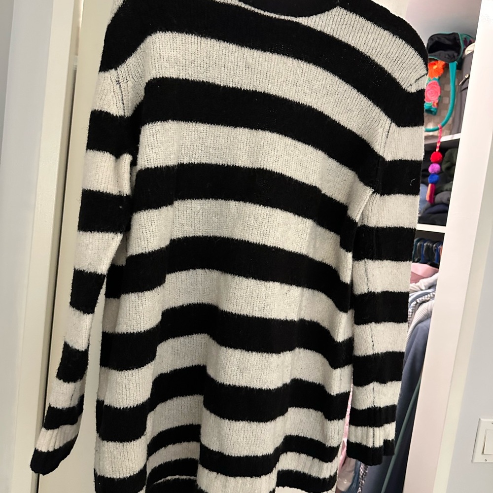 For The Republic Black and White Striped Sweater - Size M